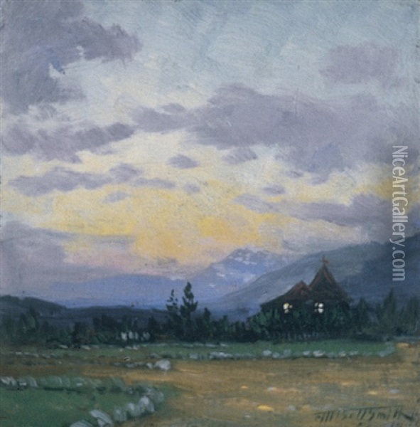 Fraser Valley, B.c. Oil Painting - Frederic Marlett Bell-Smith
