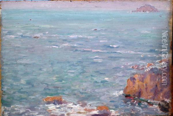 Rochers En Mer Oil Painting - Ferdinand Bellan