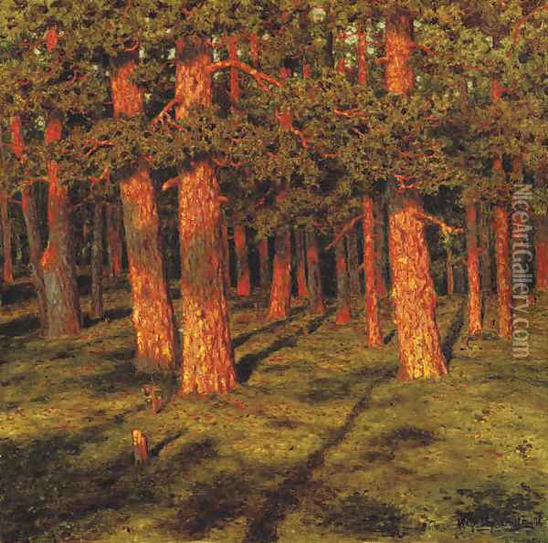 Pine forest Oil Painting - Ivan Fedorovich Choultse