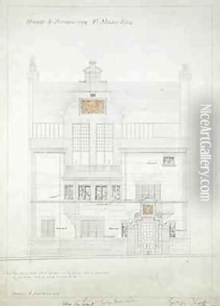 Working drawing for House and Studio for F Miles Esq Tite Street Chelsea Oil Painting - Edward William Godwin