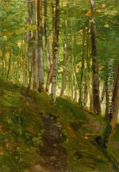 Waldlandschaft Oil Painting - Guglielmo Ciardi