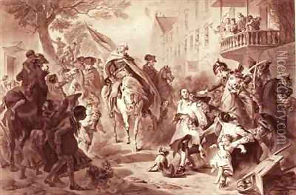George Washington entering New York in 1783 Oil Painting - Felix Octavius Carr Darley