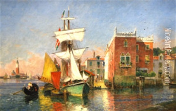 Venise Oil Painting - Gaston Marie Anatole Roullet