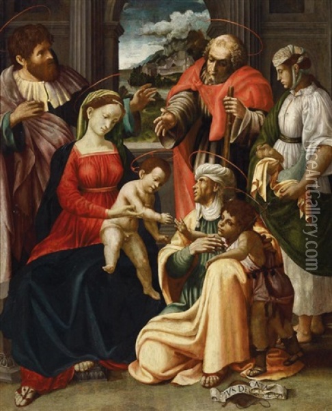 Sacra Conversazione Oil Painting - Gaudenzio Ferrari