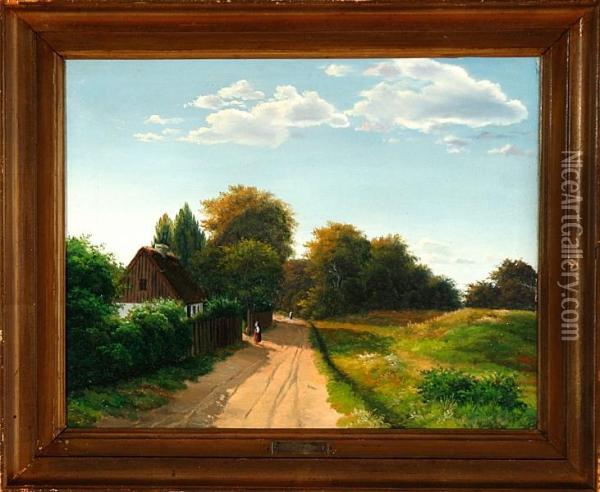 Landscape From Soro Town, Denmark Oil Painting - Hans Harder