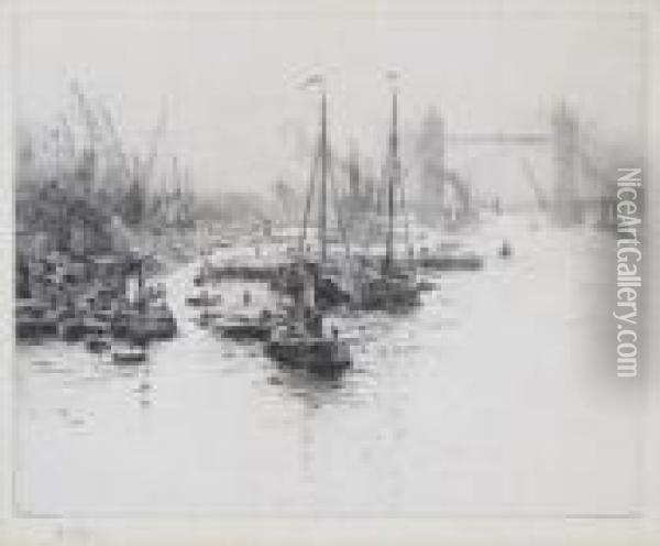 Tower Bridge Oil Painting - William Lionel Wyllie