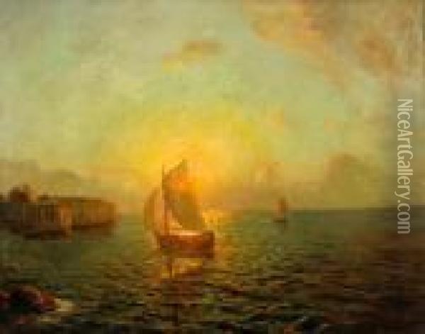 Golden Sails Oil Painting - Julius Olsson