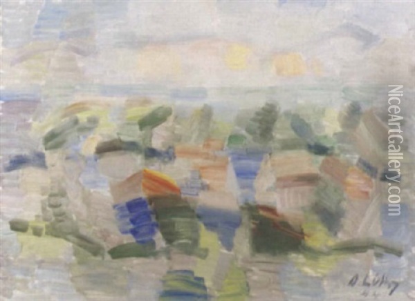 Abstrakte Landschaft Oil Painting - Oscar Wilhelm Luethy