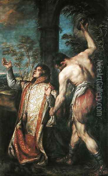 The Martyrdom of St. Stephen Oil Painting - Diego Polo