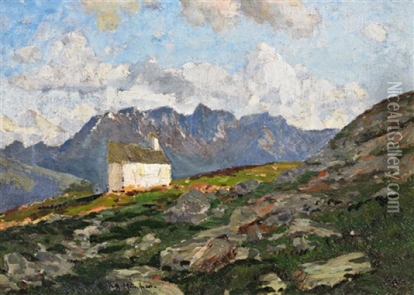 Kapelle Bei St Anton Am Schlern In Sudtirol Oil Painting - Fritz Wilhelm Rabending