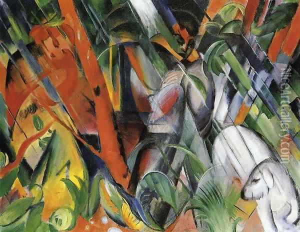 In The Rain Oil Painting - Franz Marc