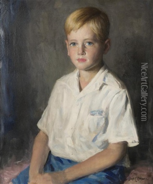 Portrait Of A Young Boy Oil Painting - Scott Clifton Carbee