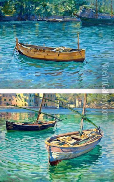 Barques Au Port Oil Painting - George O. Owen