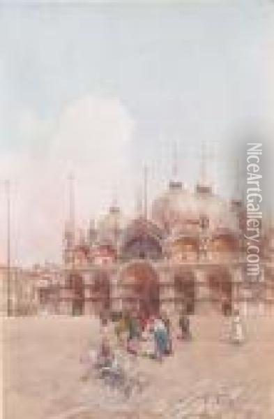 Venezia, Piazza San Marco Oil Painting - Emanuele Brugnoli