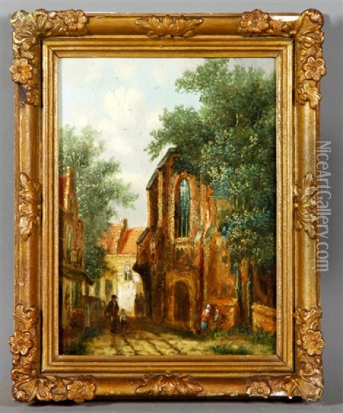 Dutch Town Oil Painting - Carel Jacobus Behr
