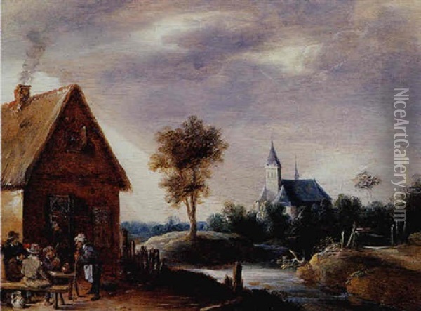 Le Repas Devant L'auberge Oil Painting - Thomas Van Apshoven