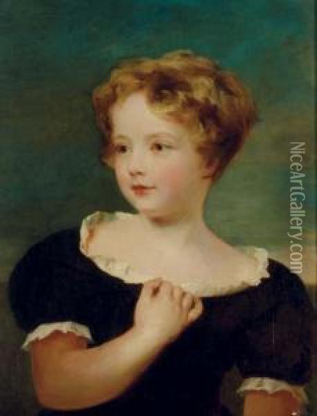 Portrait Of A Child Oil Painting - Margaret Sarah Carpenter