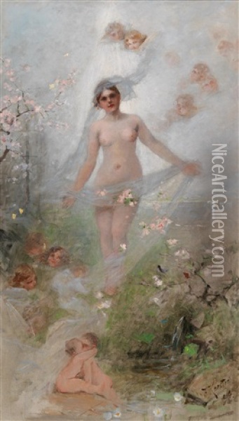 Springtime Oil Painting - Alexander Max Koester