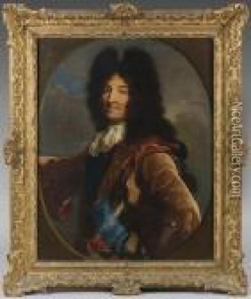 Portrait De Louis Xiv Oil Painting - Hyacinthe Rigaud