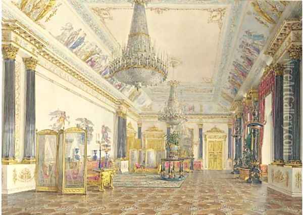 The Golden drawing-room, The Winter Palace, St. Petersburg Oil Painting - Grigori Grigorevich Chernetsov