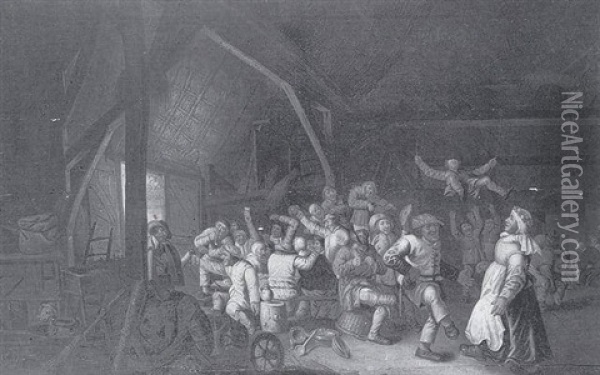 Scene De Rejouissance Dans Une Taverne Oil Painting - Cornelis Mahu