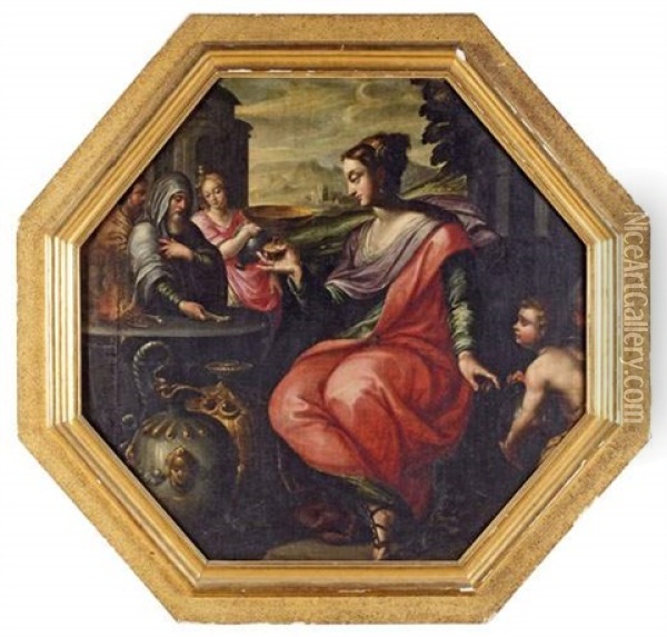 Artemise Buvant Les Cendres De Son Defunt Mari Mausole Oil Painting - Ambroise du Bois