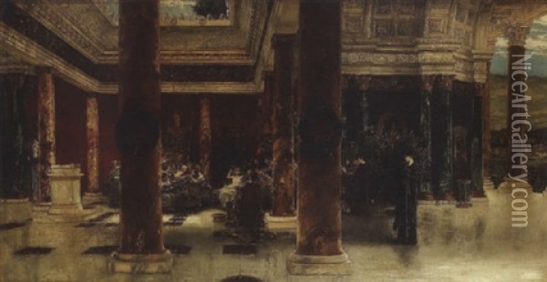 Interieur D'un Palais Romain Oil Painting - Albert von Keller
