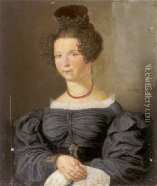 Damenportrait Oil Painting - Johann Andreas Engelhart