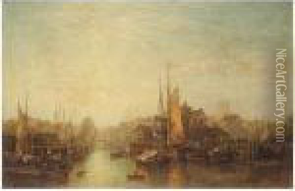 View Of Rotterdam Oil Painting - Alfred Montague
