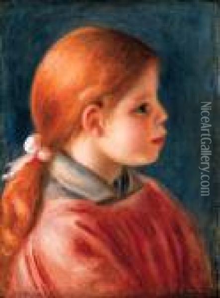 Tte De Jeune Fille Oil Painting - Pierre Auguste Renoir