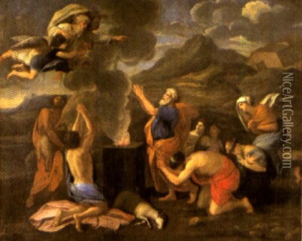 Le Sacrifice De Noe Oil Painting - Nicolas Poussin