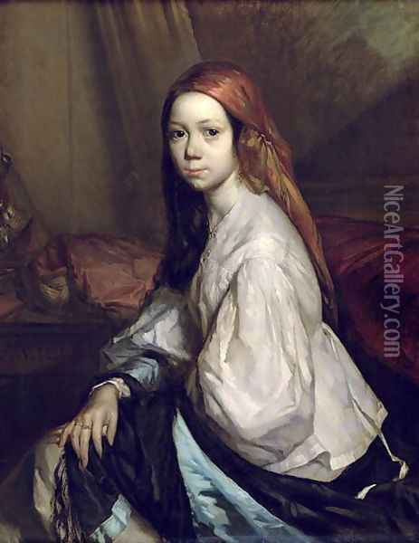 Portrait of Pauline Ono (d.1844) Oil Painting - Jean-Francois Millet