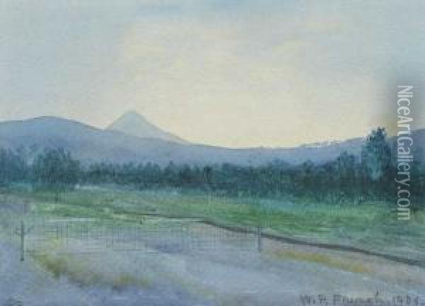 Tennis Court, Possibly County Wicklow,1906 Oil Painting - William Percy