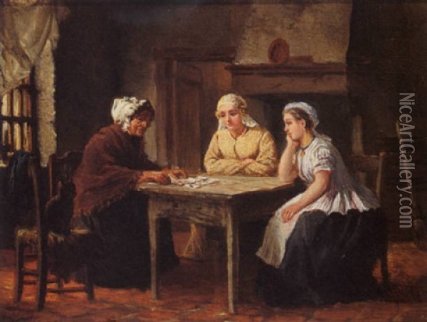 The Fortuneteller Oil Painting - Jean Jacques Zuidema Broos