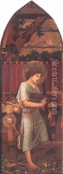 Christ In The Carpenter's Shop Oil Painting - John Melhuish Strudwick