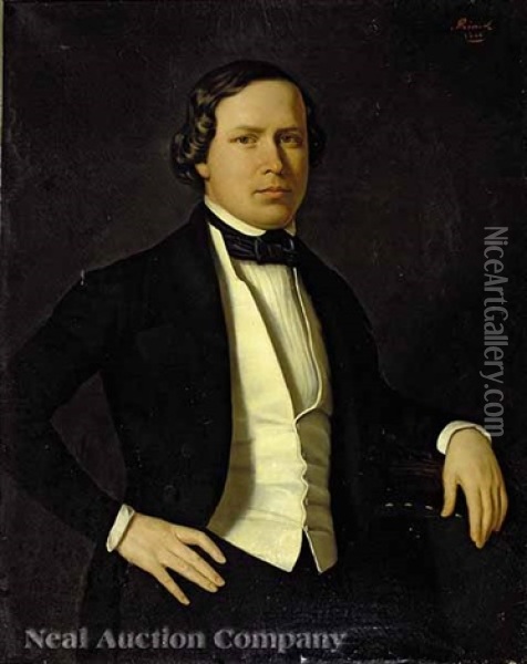 Portrait Of A Handsome Louisiana Gentleman Oil Painting - Adolf D. Rinck