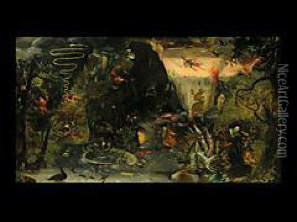 Die Versuchung Des Heiligen Antonius Oil Painting - Jakob Isaaksz Swanenburgh
