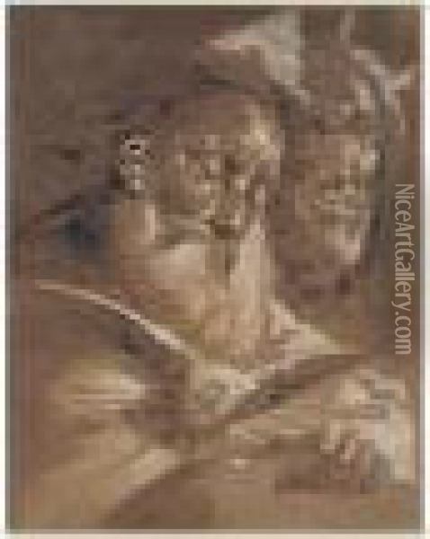 The Trinity Oil Painting - Giuseppe Bernardino Bison