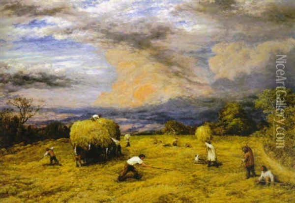 The Barley Field Oil Painting - John Linnell