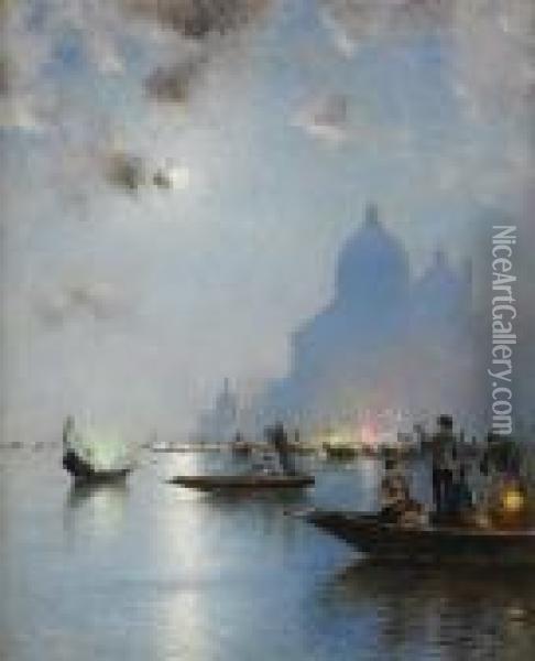 Venedig I Skymning Oil Painting - Wilhelm von Gegerfelt
