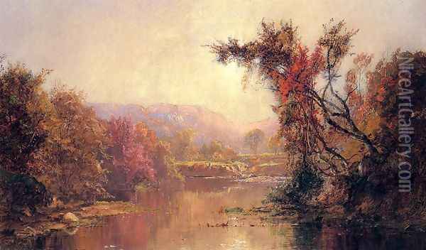 By the River Oil Painting - Jasper Francis Cropsey