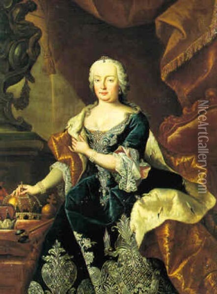 Portraet Forestillende Marie Theresia Oil Painting - Jan Mytens