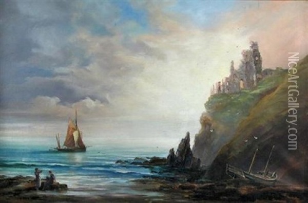 Tantallen Castle, Early Morning Oil Painting - Richard Short