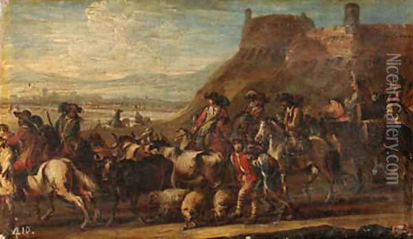 A cavalry battle Oil Painting - Francesco Simonini