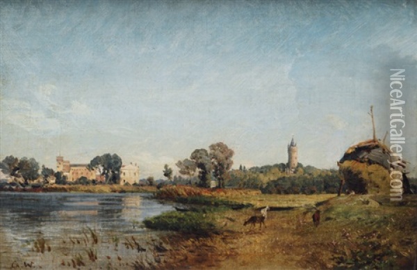 Landscape With The River Havel Oil Painting - Christian Wilberg