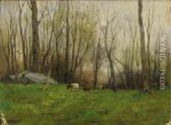 Pasture In The Bronx, New York Oil Painting - Charles Paul Gruppe