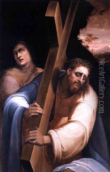 Carrying the Cross Oil Painting - Giovanni de' Vecchi