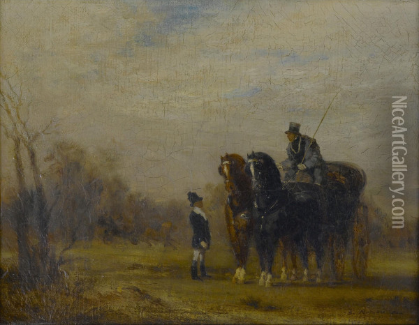 Petite Diligence, Ou Relais De Poste Oil Painting - Gustave Moreau