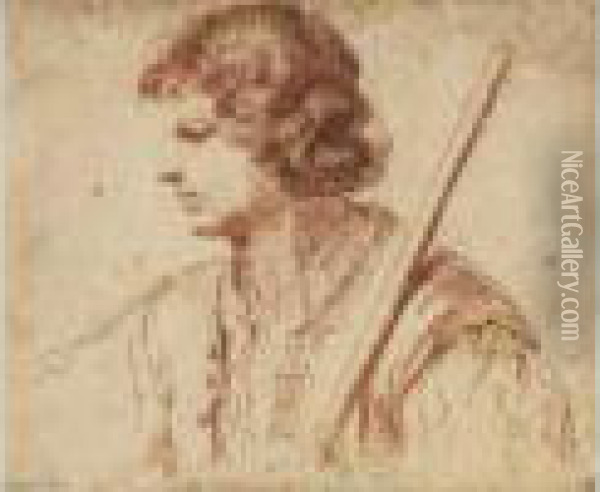 Tete De Jeune Homme De Profil A Gauche. Oil Painting - Guercino