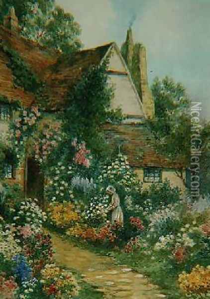 The Cottage Garden Oil Painting - G.K. Mason